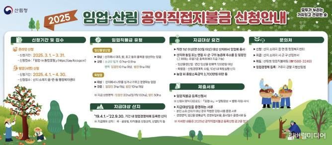 임업직불금 신청 홍보물