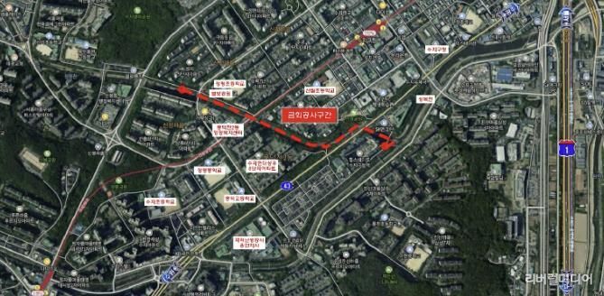 수지구 정평천 일원 산책 정비공사 위치도