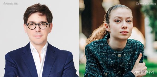 왼쪽부터 아드리앙 페뤼숑(지휘), 아리엘 벡(피아노) (사진제공=부천시립예술단)